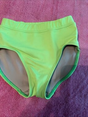 Kids High-Waist Swim Bottoms in Neon Green